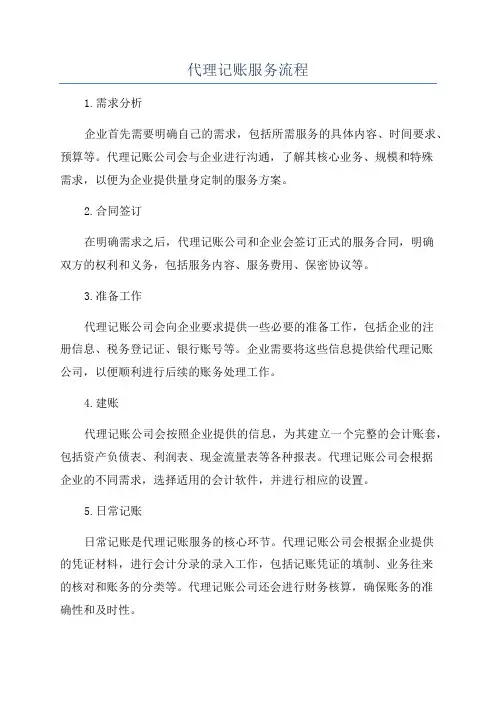 代理记账服务流程