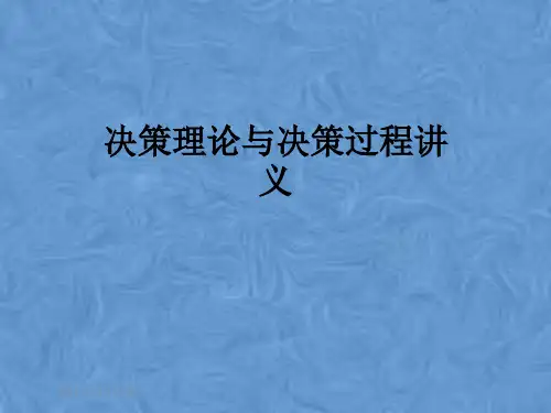 决策理论与决策过程讲义