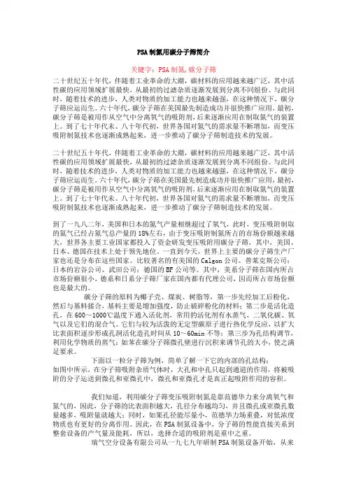 PSA制氮用碳分子筛简介