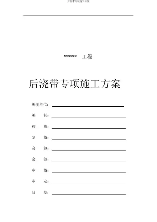 后浇带专项施工方案