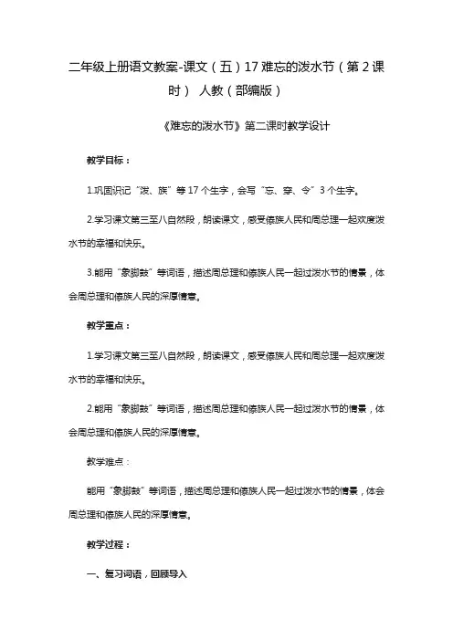 人教部编版《难忘的泼水节》优秀教案10