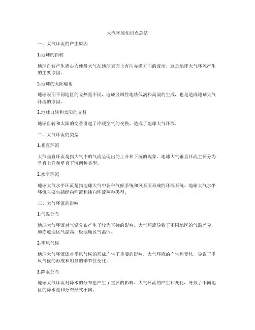 大汽环流知识点总结