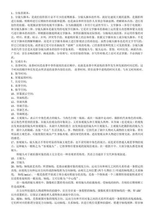 影视编导参考资料