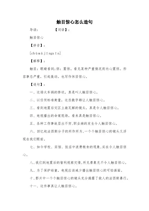 触目惊心怎么造句