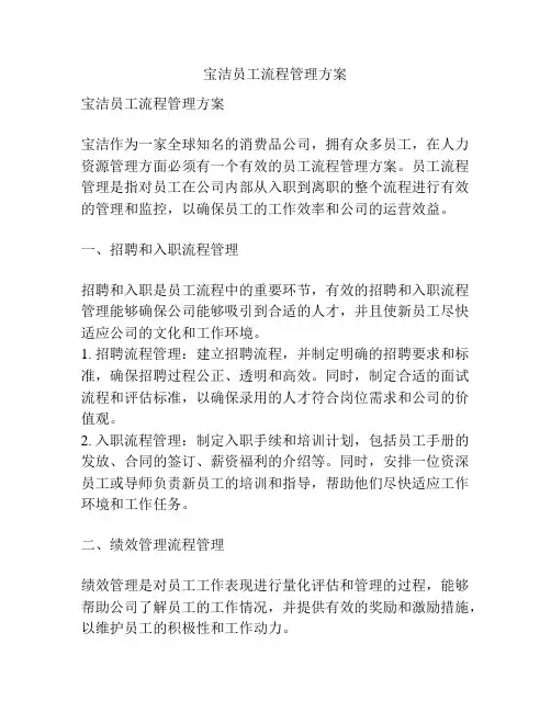 宝洁员工流程管理方案