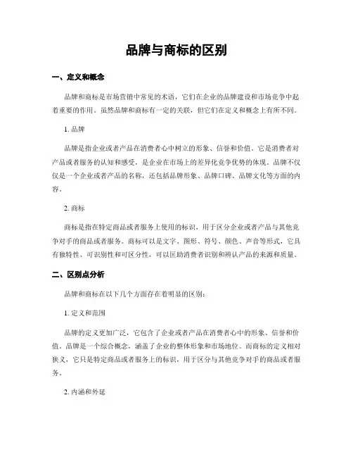 品牌与商标的区别