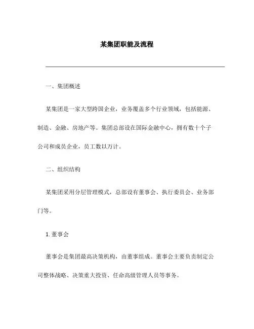某集团职能及流程