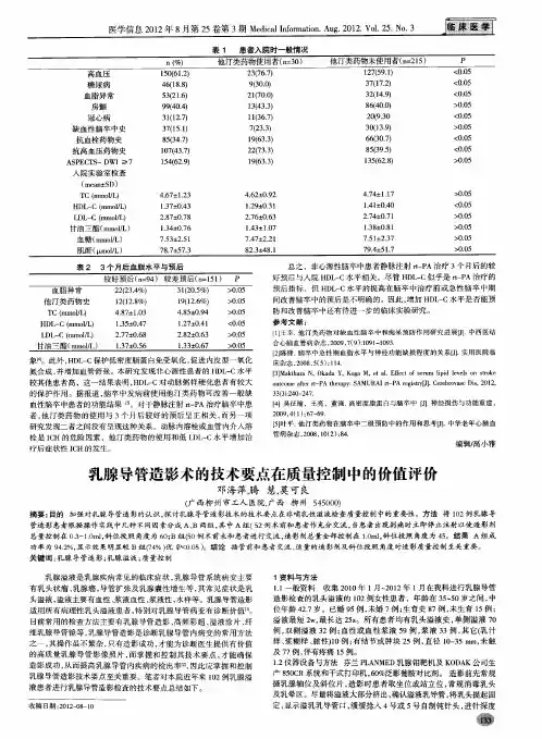 乳腺导管造影术的技术要点在质量控制中的价值评价