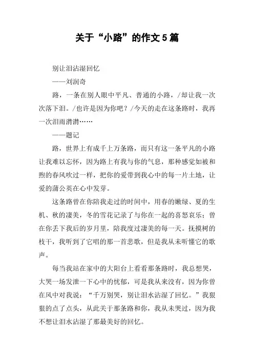 关于“小路”的作文5篇