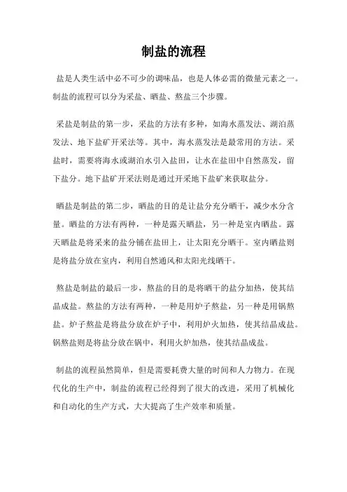 制盐的流程