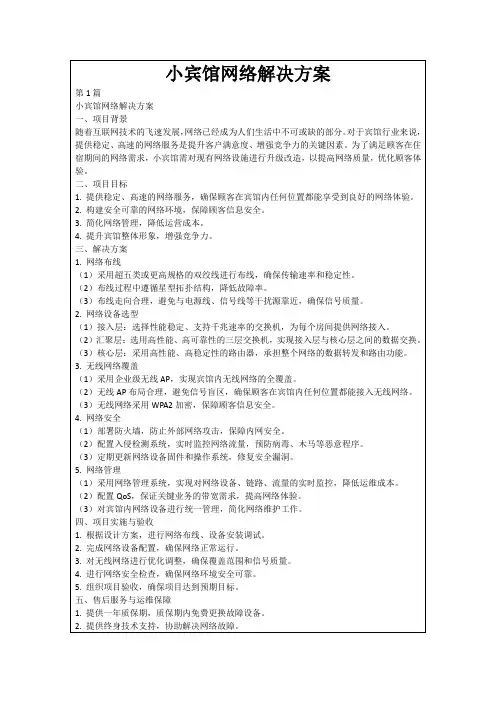 小宾馆网络解决方案