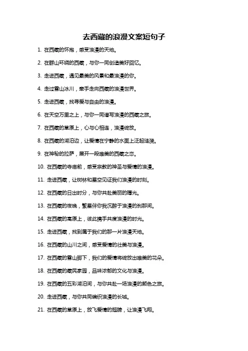 去西藏的浪漫文案短句子