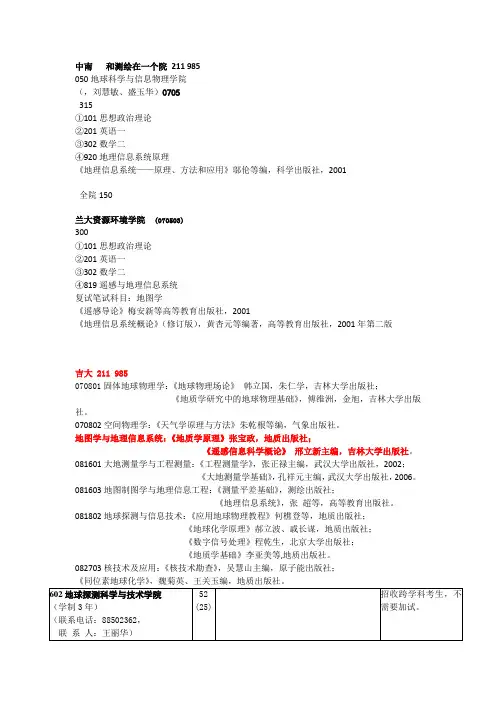 gis考研院校