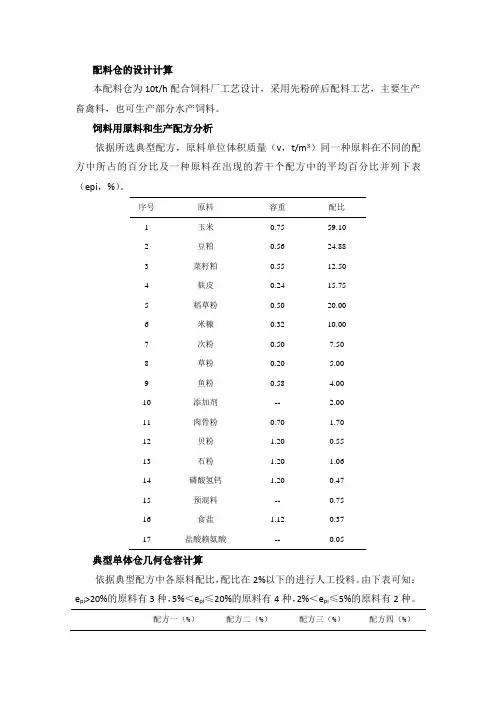 配料仓计算