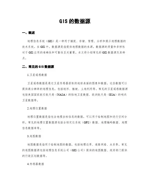 GIS的数据源