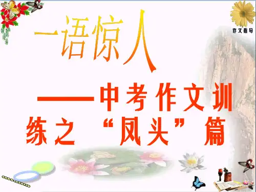 中考作文专题复习指导：作文开头——凤头(共30张PPT)