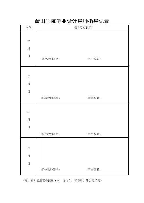 本科生毕业【设计】导师指导记录