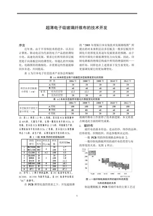 超薄电子级玻璃纤维布的技术开发