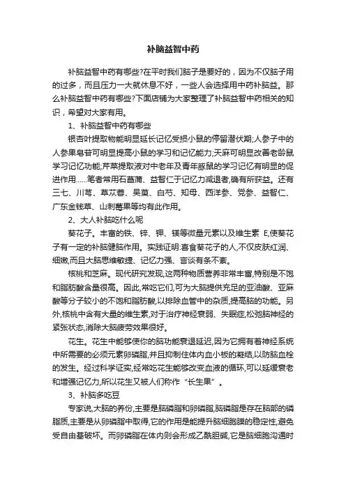 补脑益智中药