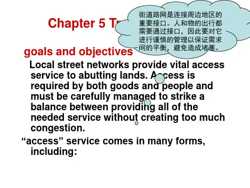 Chapter 5 Traffic planning(交通规划,双语)