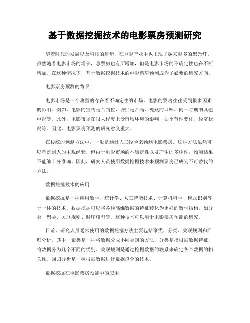 基于数据挖掘技术的电影票房预测研究