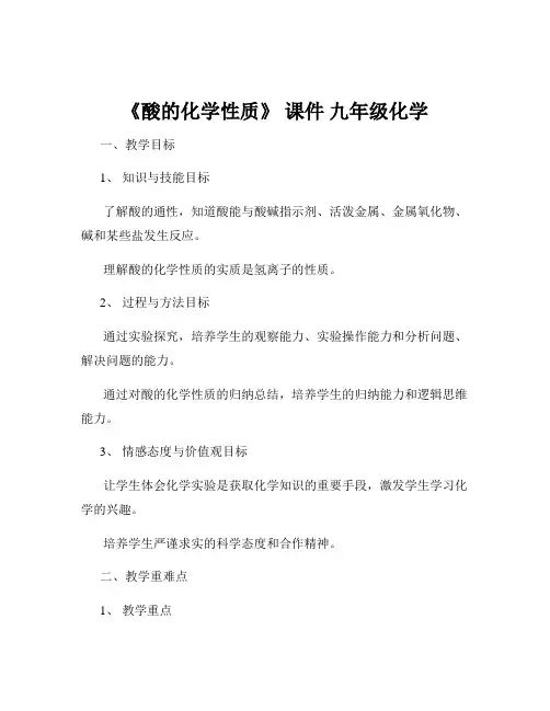 《酸的化学性质》 课件 九年级化学