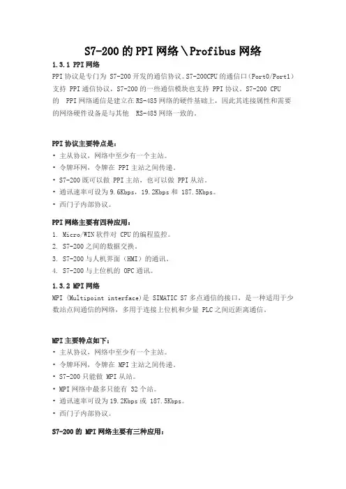S7-200的PPI网络＼Profibus网络