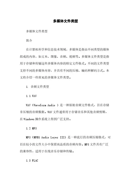 多媒体文件类型