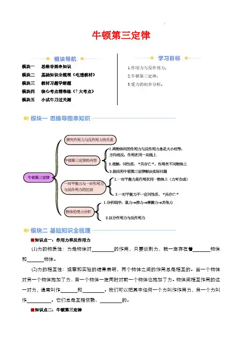 牛顿第三定律(解析版)