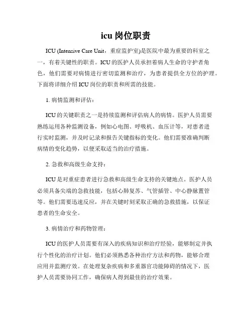 icu岗位职责