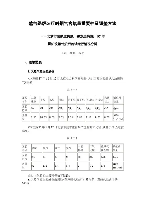 然气锅炉运行时烟气含氧量重要性及调整方法