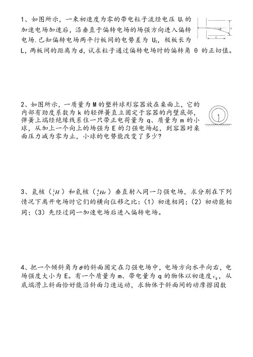 静电场几个典型例题