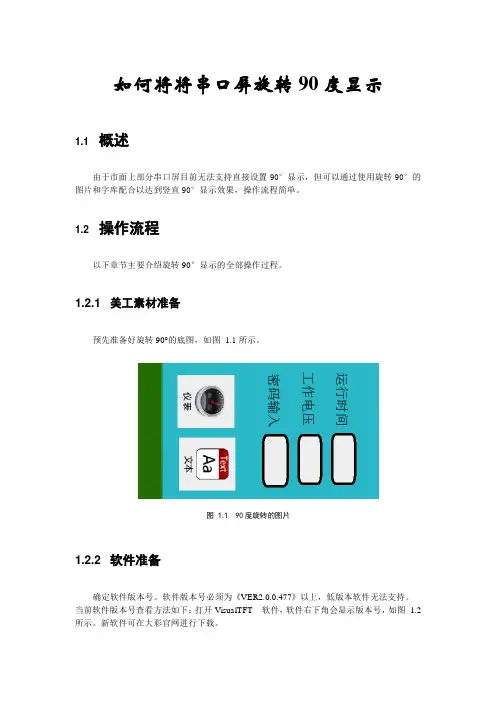 广州大彩串口屏技术文档—如何把串口屏旋转90度使用