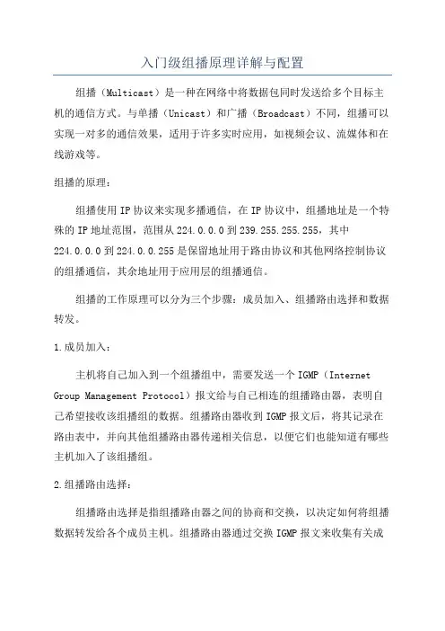 入门级组播原理详解与配置