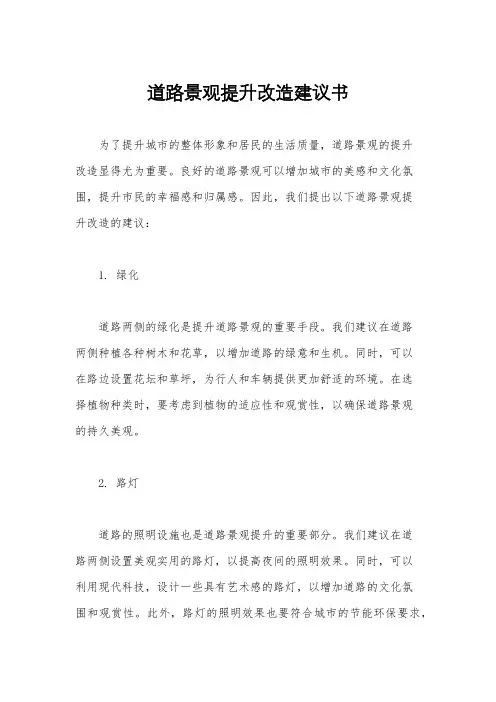 道路景观提升改造建议书