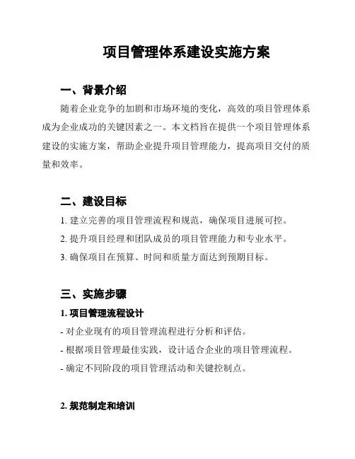 项目管理体系建设实施方案