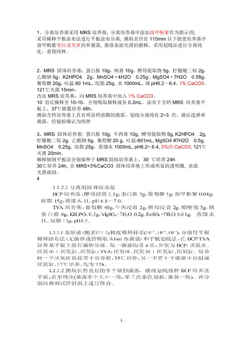 乳酸菌的分离纯化