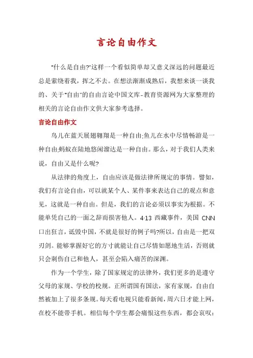 言论自由作文