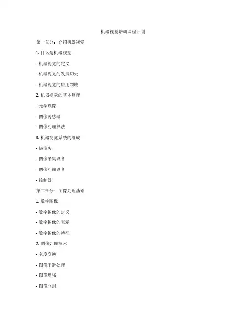 机器视觉培训课程计划