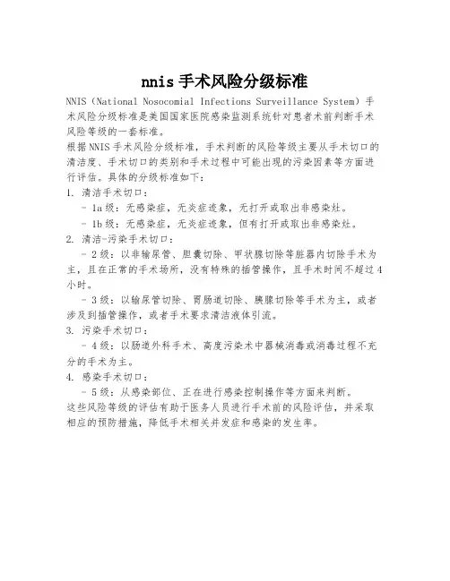 nnis手术风险分级标准