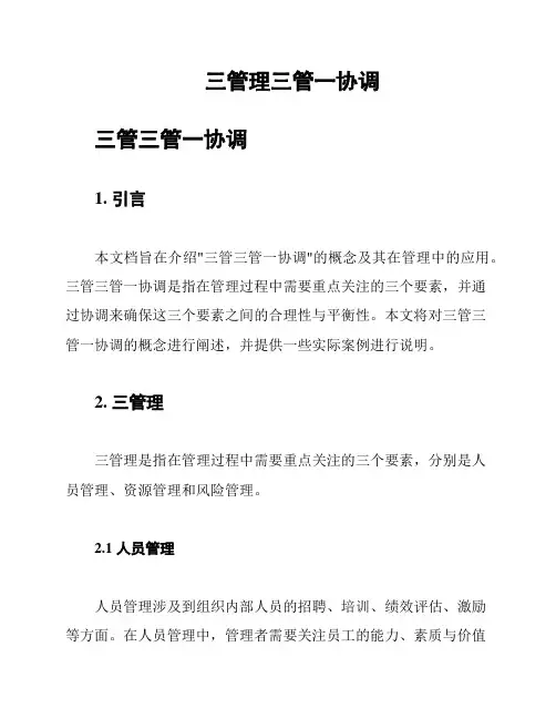 三管理三管一协调