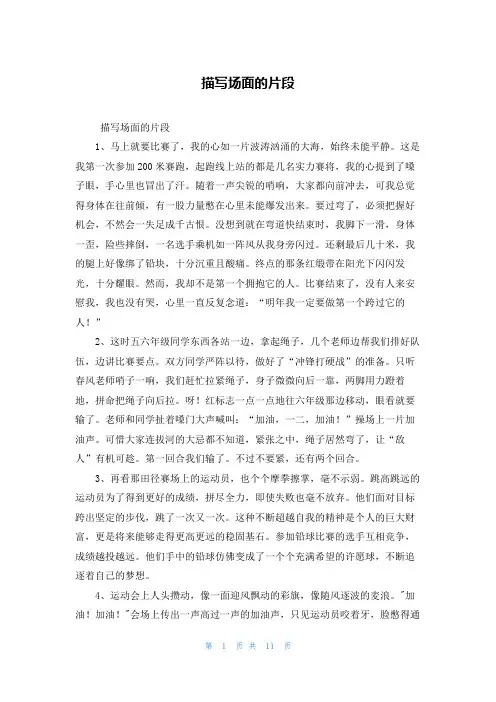 描写场面的片段