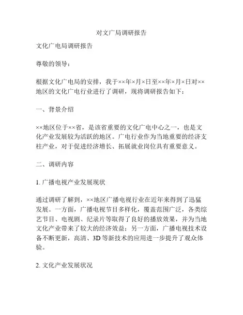 对文广局调研报告