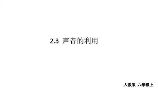 人教版声的利用完美课件1