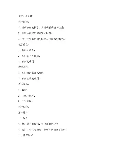 大学近世代数映射数学教案