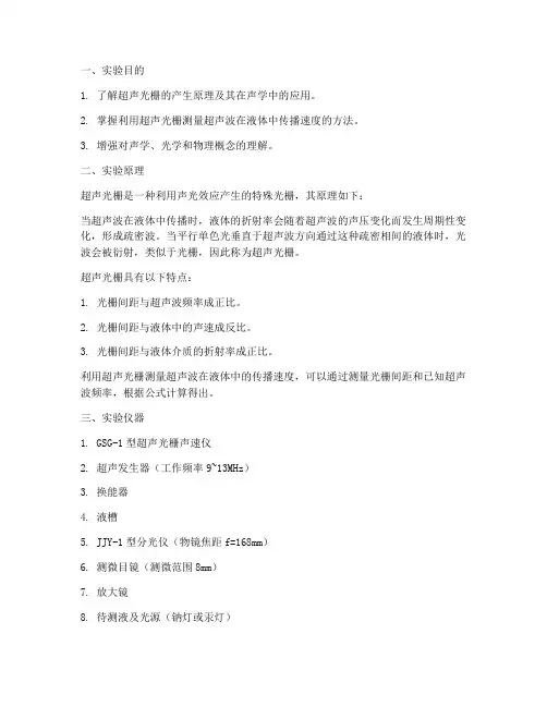 超声光栅实验实验报告