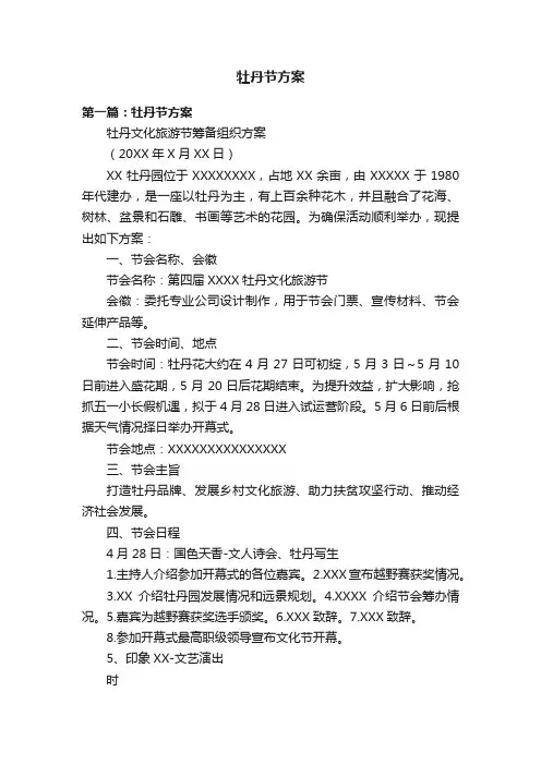 牡丹节方案