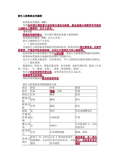 新生儿缺氧缺血性脑病