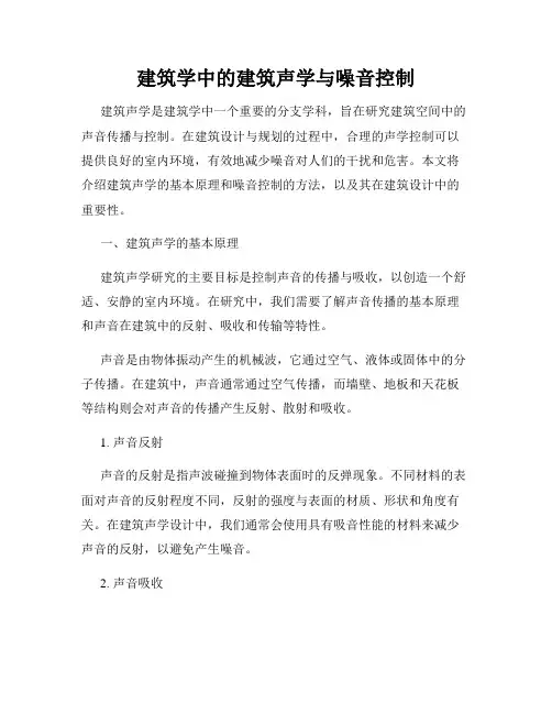 建筑学中的建筑声学与噪音控制