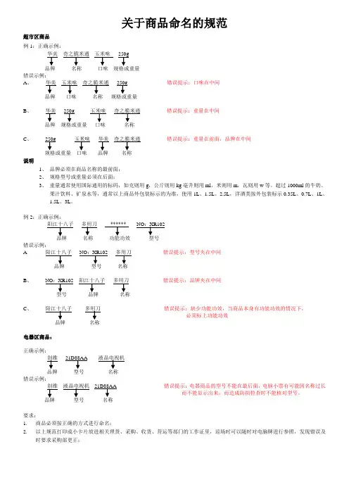 超市商品命名的规范